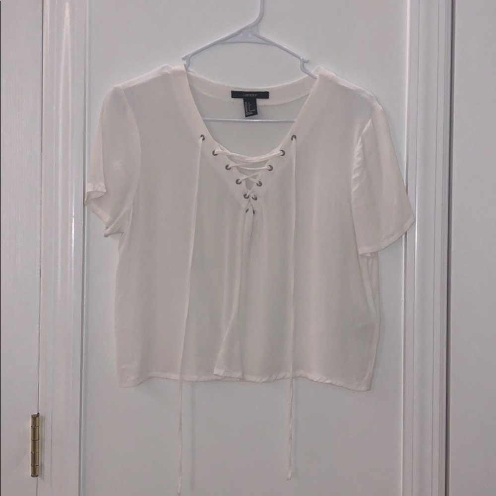 Forever 21 Lace Up Shirt (NEVER WORN)